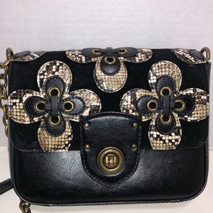 Ralph Lauren Millbrook Leather Floral Chain Crossbody
